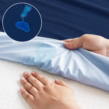 Magik & Kover Twin Mattress Protector Waterproof Cover 2 Pack, Waterproof Bed Twin Fitted Sheet Only, Machine Washable Deep Pocket Single Size Mattress Cover for Kids with Elastic Rubber Band, Grey