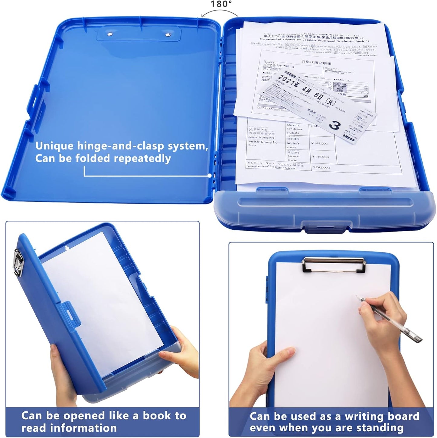 SFLHHDM Purple Clipboard, Clip Boards 8.5x11, Teacher Clipboards with Storage, Plastic Clipboard with Pen Holder, Clipboards Storage for Women Teachers Work, School & Office Supplies