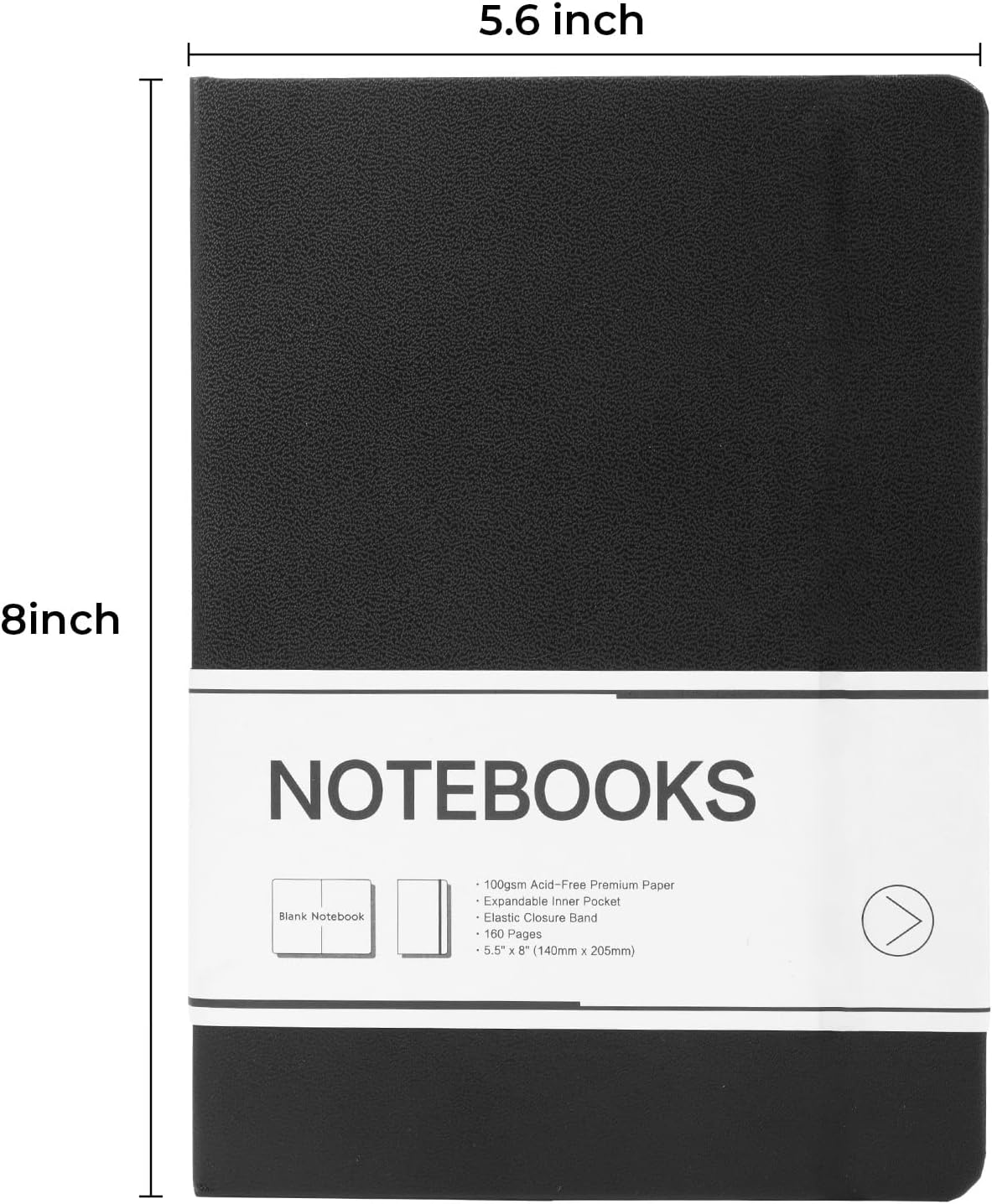 M&G Dotted Journal Notebook, 160 Pages, A5 Medium Size 5.6" x 8" for Men Women, 100GSM Thick College Ruled Paper Bullet Journal for Note Taking, Work & Office, Leather Hardcover, Green
