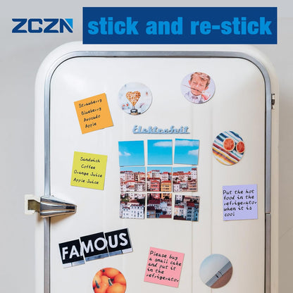 ZCZN 400 Sheets Pop-up Sticky Notes, 3 x 3 Inches, 4 Pads Bright Color Self-Stick Notes, 100 Sheets/Pad, Pink