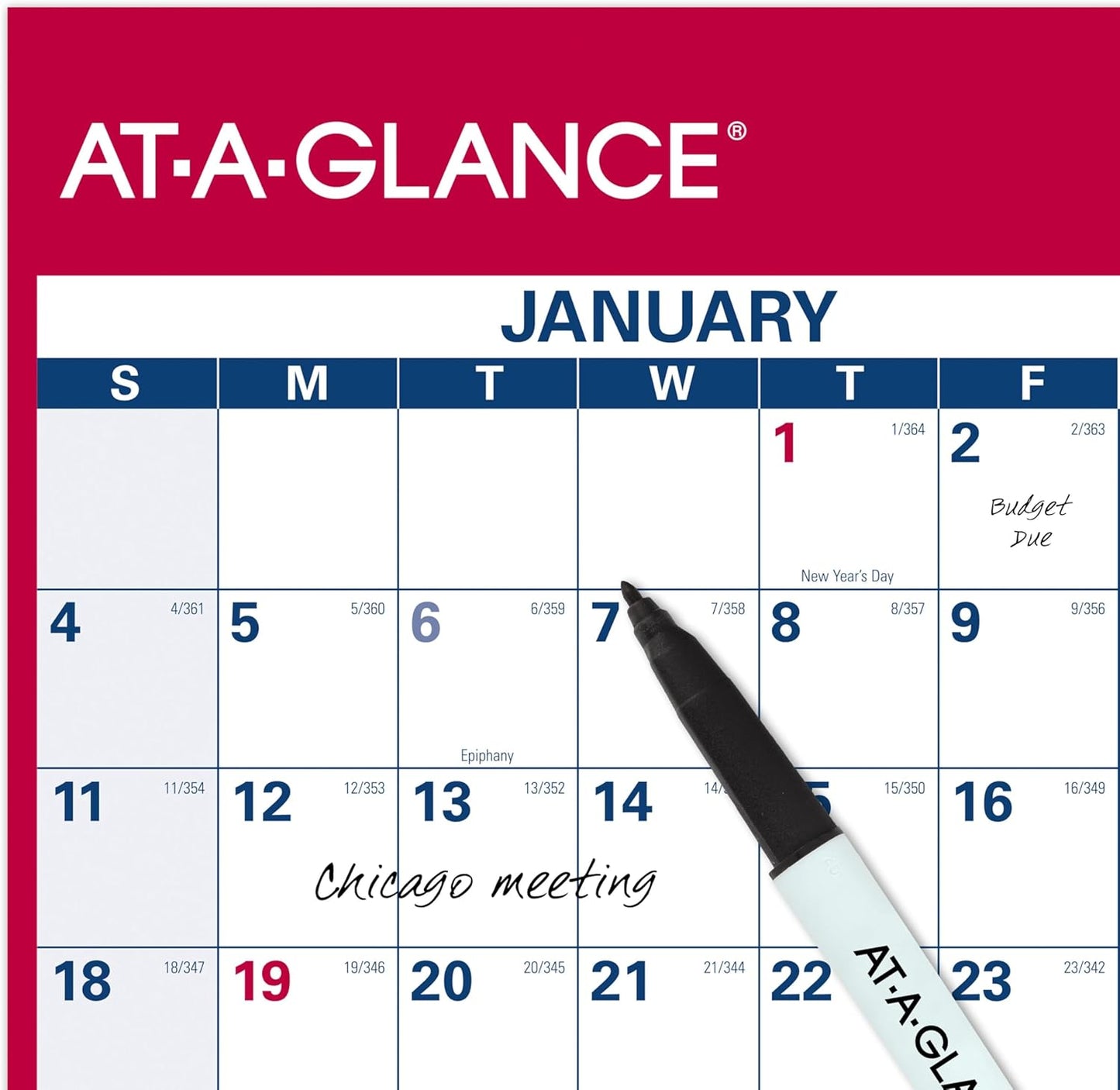 AT-A-GLANCE 2026 Erasable Calendar, Dry Erase Wall Planner, 12" x 16", Small, Vertical-Horizontal, Reversible, Compact (PM330B2826)