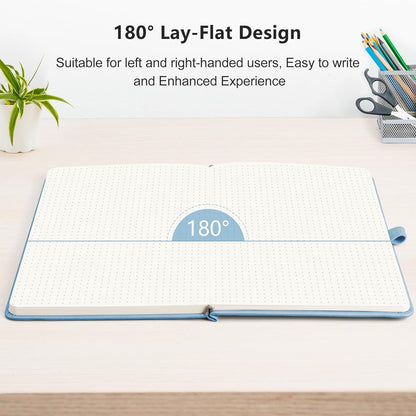 RETTACY Graph Grid Paper Notebook, 192 Pages, A5 Medium Size (5.7'' x 8.3''), 5 Squares per Inch, Leather Hardcover, 100 GSM Thick Paper, for School, Students, Math, Engineering (Brown)