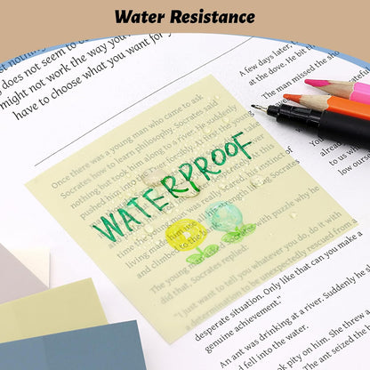 800 Sheets Transparent Sticky Notes, 3x3 Inch 14 Pads Self-Adhesive Translucent Clear See Through Post Sticky Notes for Planner Office School College Teacher Student Supplies 6 Bright Color