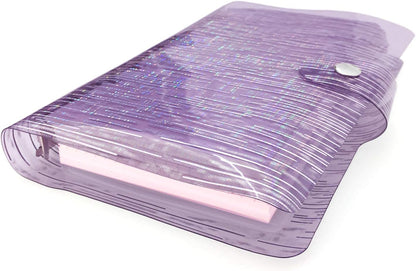A6 A5 6-Holes Colorful PVC Cover Round Ring View Binder with Snap Button Closure File Folder for Loose Leaf Sheet Protectors Notebook Refill (Pink Daisy, A5 Mini Set) - Colors B