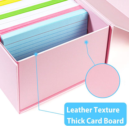 Harhana 3x5 Index Card Holder Card File Box Organizer, Hold 1200 3x5-Inch Flash Cards 1 Pack Black