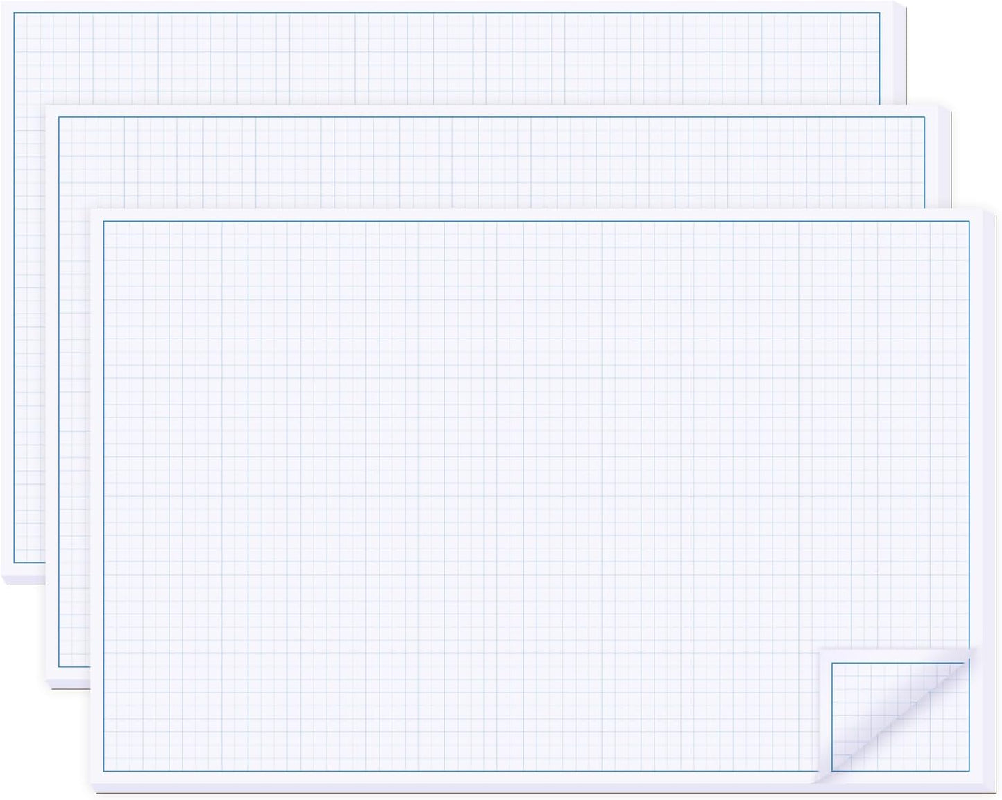 3 Pads 11X17 Inches Graph Paper, Large Grid Paper, Two Side Drafting Paper, Architect Graph Paper, Blueprint Paper(4 Squares Per Inch, 50 Sheets Each Pad)