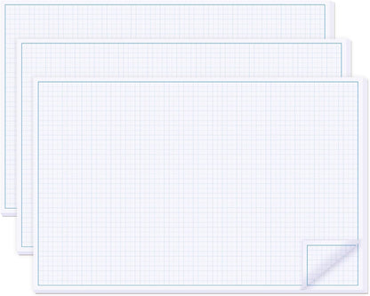 3 Pads 11X17 Inches Graph Paper, Large Grid Paper, Two Side Drafting Paper, Architect Graph Paper, Blueprint Paper(4 Squares Per Inch, 50 Sheets Each Pad)