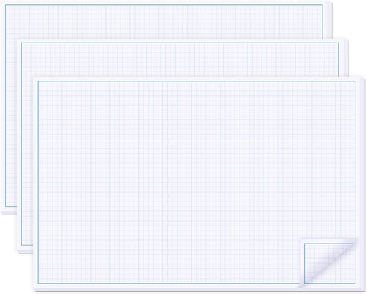 3 Pads 11X17 Inches Graph Paper, Large Grid Paper, Two Side Drafting Paper, Architect Graph Paper, Blueprint Paper(4 Squares Per Inch, 50 Sheets Each Pad)