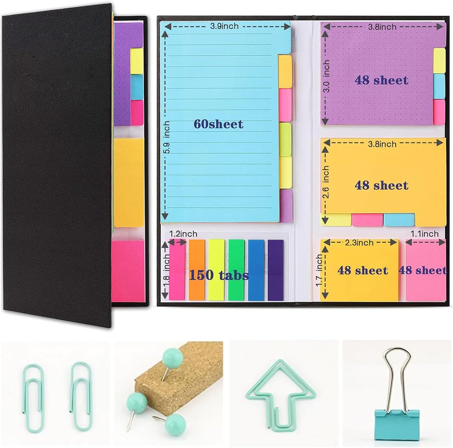 Sticky Notes Set, Tabs, 410 Pack, Divider, School Supplies, Office Supplies, Planner CEO, Sticky Note Dividers Tabs, Book Notes, Bible Sticky Notes