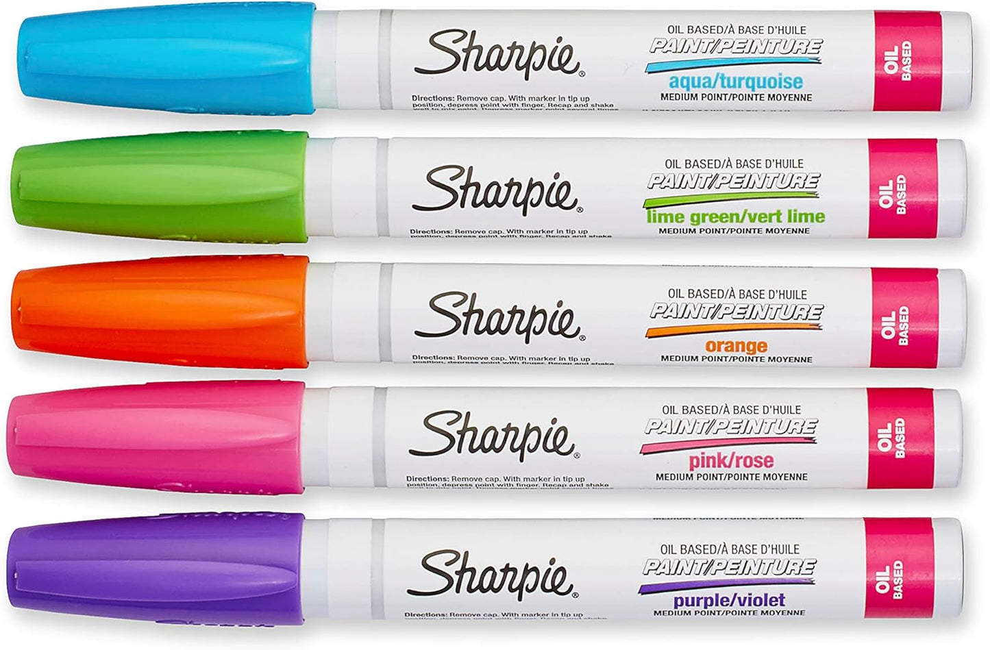 Sharpie Oil-Based Paint Markers, Fine Point, 5 Count - Great for Rock Painting