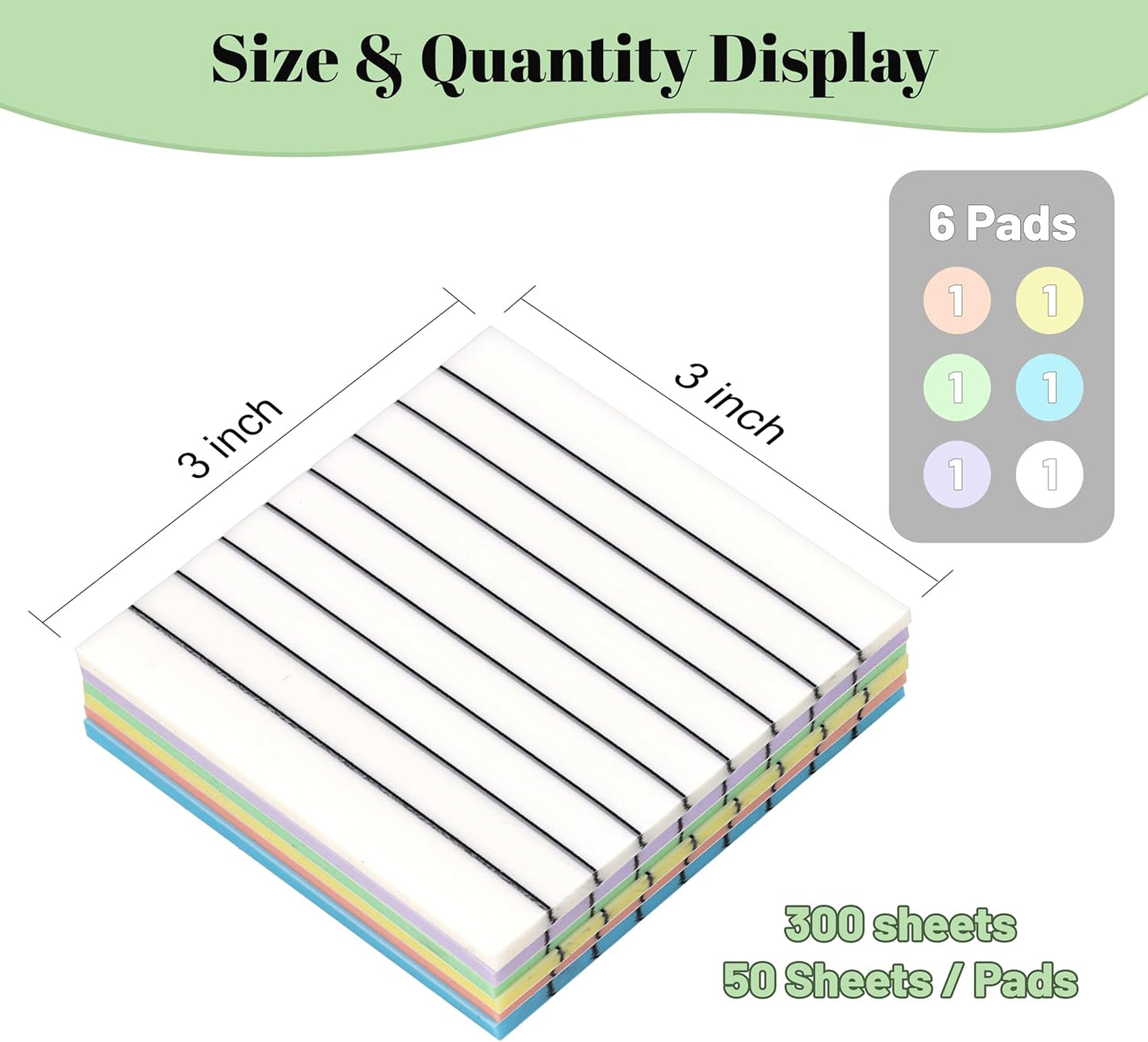 3x3 Inch Transparent Sticky Notes 300 Sheets, Clear Translucent Lined Self-Adhesive Memo Repositionable Reminder Pad for Office, College Students, Planners, Journals, School Supplies (Purple)