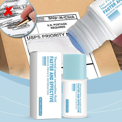 Thermal Paper Eraser, Quick-Dry Correction Fluid, 3.3x3.3x7.8cm, Privacy Protection Ink Remover, Anti-Leakage Liquid, Sensitive Paper Eraser, For Receipt Ticket Label Document Inventory