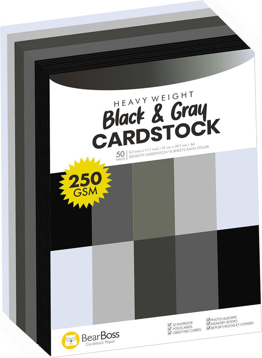 BearBoss Brown Cardstock Paper 8.5x11 50 Sheets, Heavyweight 92lb Cover for Crafts DIY Cards Making