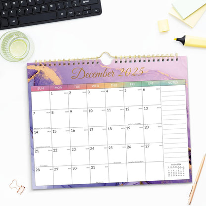 SUNEE Wall Calendar 2026 21 Months Apr. 2026 - Dec. 2027, 14.5"x11.5" Big Grid Hanging Calendar with Note for Organizing & Planning, Monthly Calendar 2026-2027 with Last Month and Next Month, White