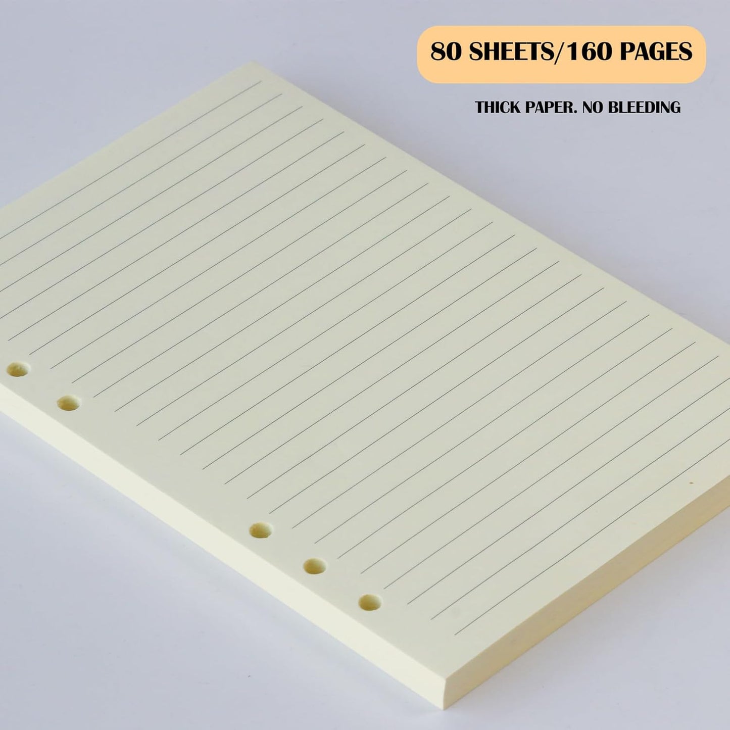 A5 Grid Filler Paper, 6-Hole Punched, 100GSM Graph Rule Paper/Quad Rule Filler Paper/Planner Inserts for Planners, Painting, and Bullet Journals,80 Sheets/160 Pages