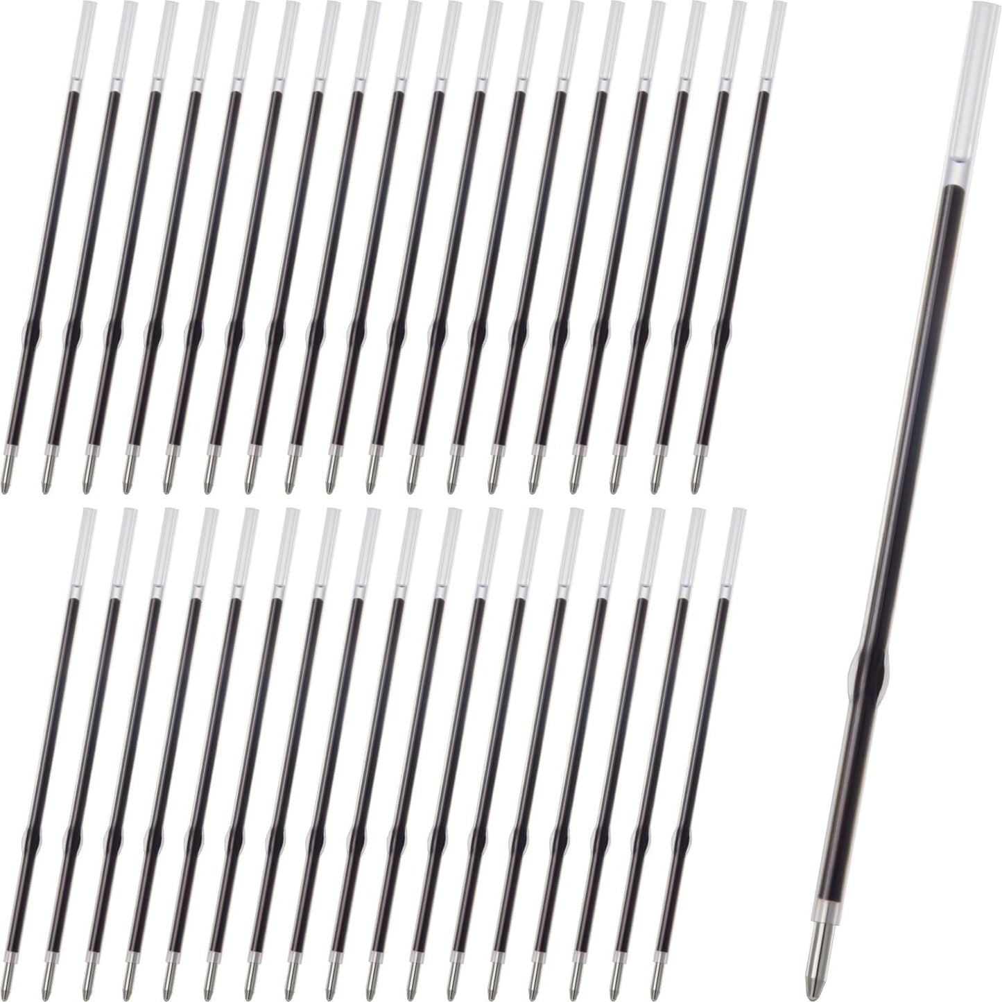 LINFANC 36pcs Ballpoint Pen Refills Black Ink Medium Point 1.0mm Tip Smooth Writing Pen Refill (36 Black)