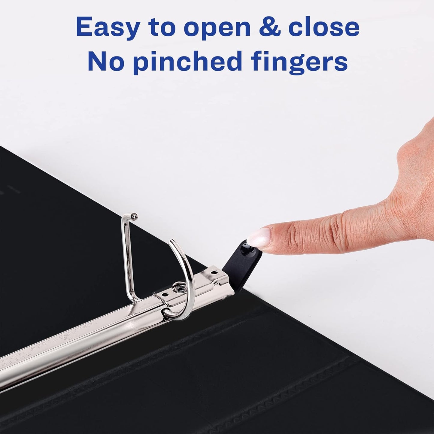 Avery Heavy-Duty View 3 Ring Binders, 1 Inch One Touch Slant Rings, DuraHinge, 1.4 Inch Wide Spine, Customizable Clear Cover and Spine, Black Binders (4-Pack of 79868)
