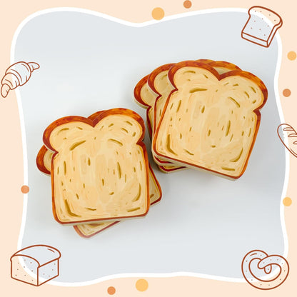Toast-Shaped Note Pads - 5 Pack Blank Scratch Pads 50 Sheets/Pad Small Notebook for Baking Lovers Cute Note Taking (2-slice toast memo pad)