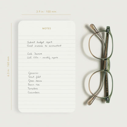 Pinesman - Elegant Desk Notepads for Professionals, Executive's Memo Pads, Minimalist, Gold Foiled, Lined Layout, 3 Pack, 225 Sheets Total (75 Each), 6.3" x 3.9”, 80 GSM, Eco-friendly, FSC™ Certified