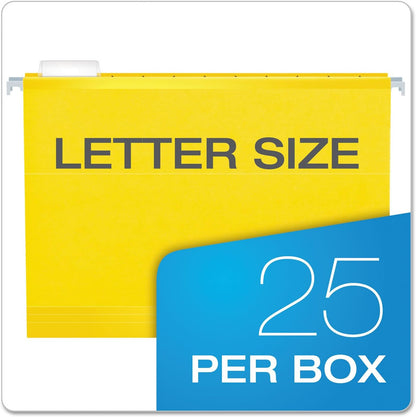 Pendaflex Reinforced Hanging File Folders, Letter Size, Bright Green, 1/5 Cut, 25/BX (4152 1/5 BGR)