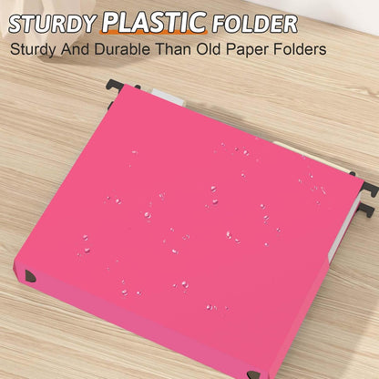 Plastic Extra Capacity Hanging File Folder Letter Size,12 Pack Reinforced Expandable Hanging Folders,Heavy Duty 2 Inch Expansion,Adjustable Tabs,Hanging Organizer Designed for Bulky Files(Gray)