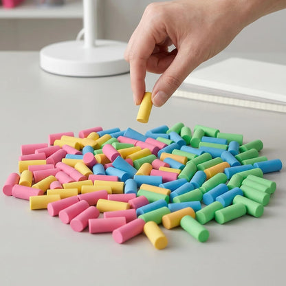 50 Pcs Mechanical Pencil Eraser Refills, White Refill Erasers for Propelling Pencils, Universal Traceless Eraser Replacement for Office Notebook Drafting