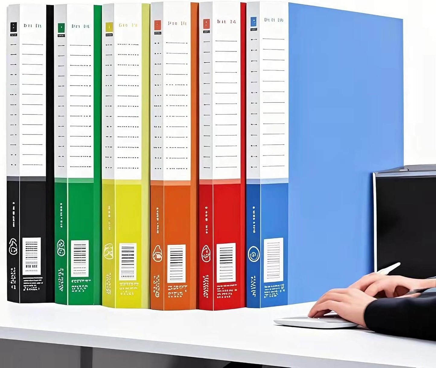 4 Pack A4 Double Strong Clips File Folder Report Cover, Punchless Binder, Clamp Binder Without Rings Office Project Folder,Documents File Folder, for Letter Size or A4 Size, 200 Sheet Capacity