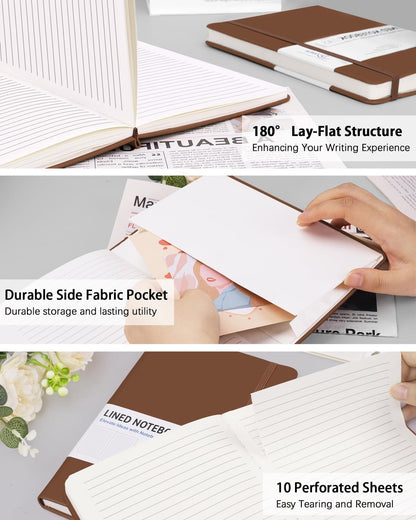 Dynta Hardcover Journal Notebooks, 10 Packs A5 Lined Journals Bulk for Writing 200 Pages/100Sheets, 8.4 x 5.8 inch, 10 Colors Classic Ruled Notebook for Work/Travel/College/Note Taking