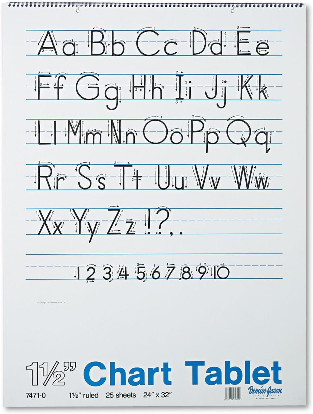 Pacon 74710 Chart Tablets w/Manuscript Cover, Ruled, 24 x 32, White, 25 Sheets