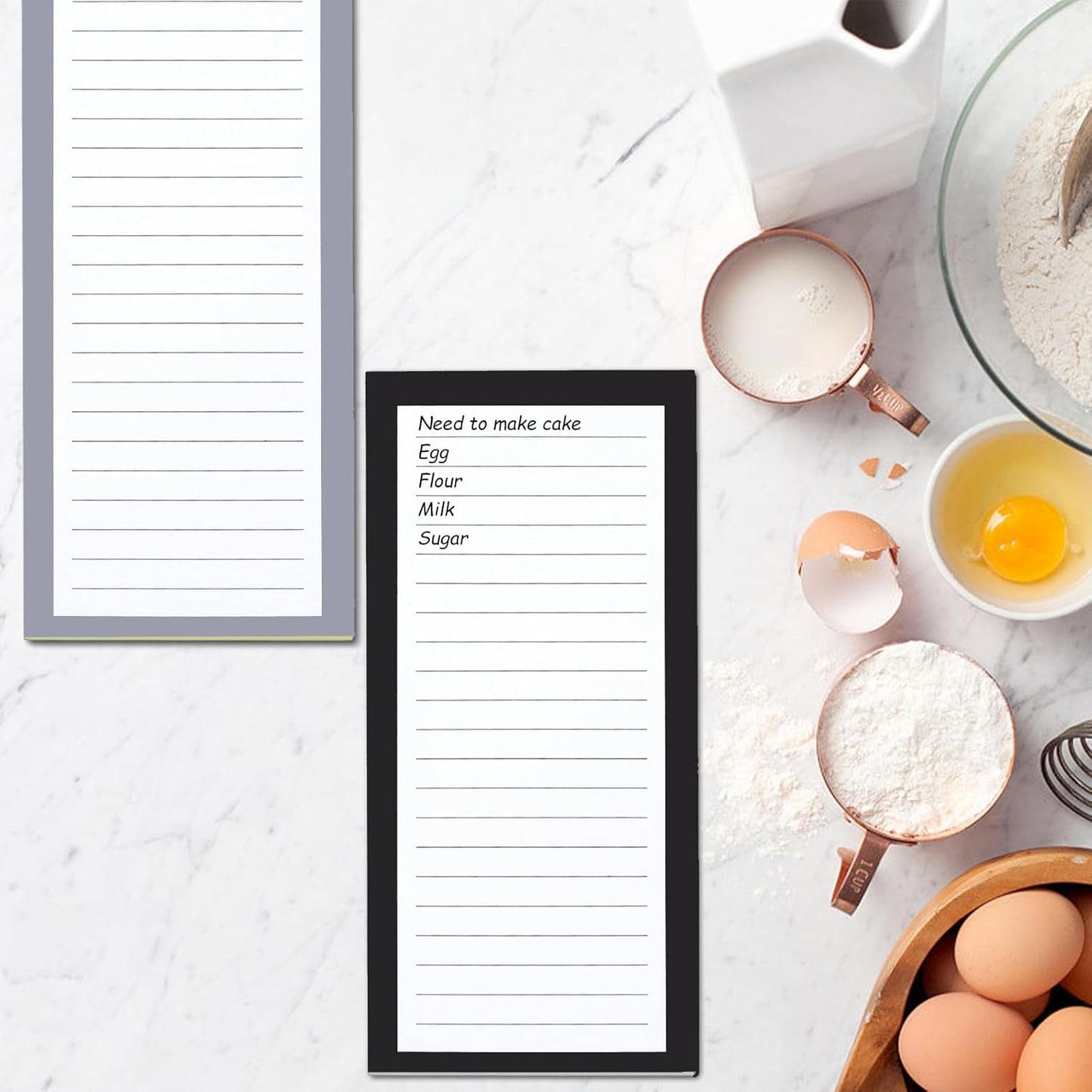 FLIPPED 4 Pack Magnetic Notepads for Refrigerator, Notepad Grocery List Large Magnet Pad for Fridge,Full Magnet Back Design Magnetic Memo Pads for Grocery List, Shopping List, to-Do List(200 Sheets)