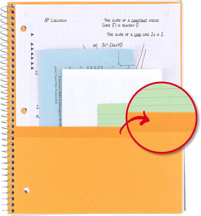 Five Star Spiral Notebook + Study App, 3 Subject, College Ruled Paper, 8-1/2" x 11", 150 Sheets, Fights Ink Bleed, Water Resistant Cover, Amethyst Purple (38746)