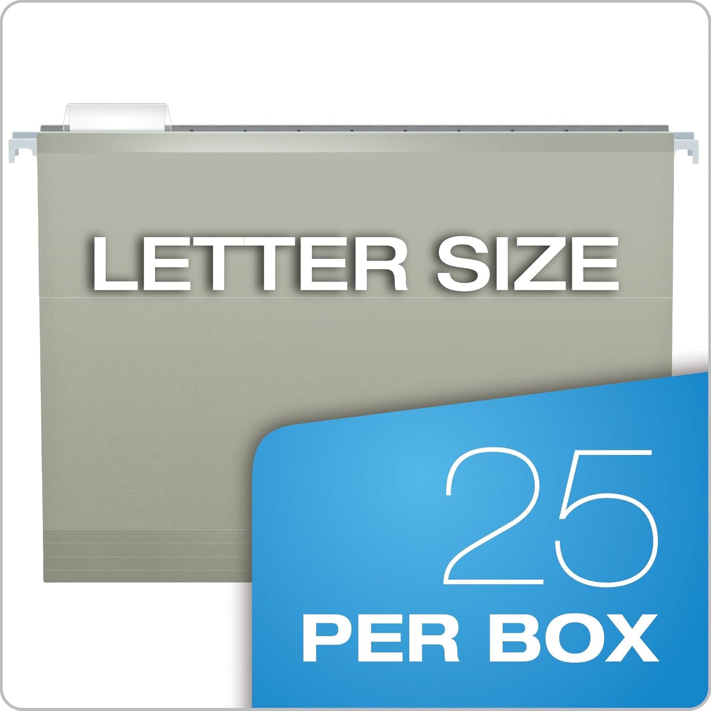 Pendaflex Reinforced Hanging File Folders, Letter Size, Bright Green, 1/5 Cut, 25/BX (4152 1/5 BGR)