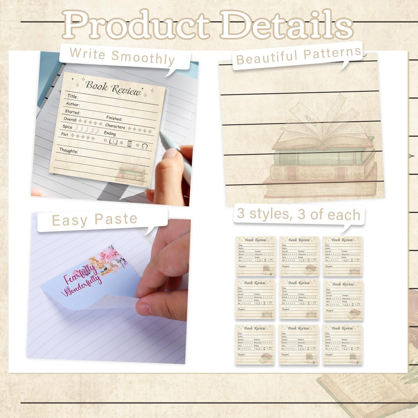 Inspirational Sticky Notes Gifts - 9 Pack Funny Positive Quotes Notepads 3x3 Inches, Fun Motivational Self-Adhesive Memo Pads Office Study Supplies for Friends Coworkers (450 Sheets)