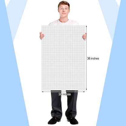 Fuyoooo 25 Sheet Graph Paper Pad 24" x 36" Large Graph 1" and 1/4" Ruled Grid Paper for Engineer Architect Designer Mathematician Draftsmen Sketch House Commercial Building Plan Drafting(White)