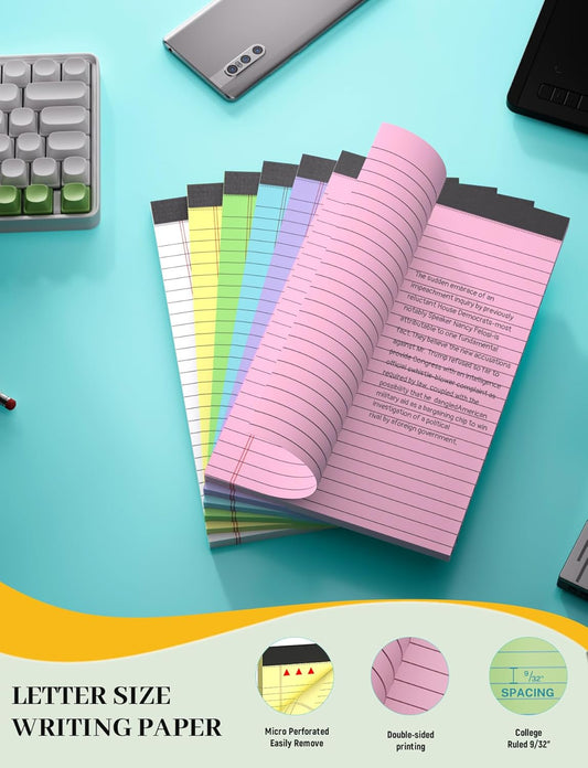12 Pack Note Pads 8.5 x 11 White Legal Pads 8.5 x 11 Wide Ruled Lined Writing Pads Legal Notepads Legal Ruled White Lined Paper Pads 8.5 x 11 Inch 30 Sheets Per Writing Pad for School, Office, Home