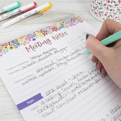 bloom daily planners Horizontal Weekly Tear-Off To Do List Planning Pad - Undated Notepad Organizer & Healthy Habit Tracker - 8.5” x 11” - Floral