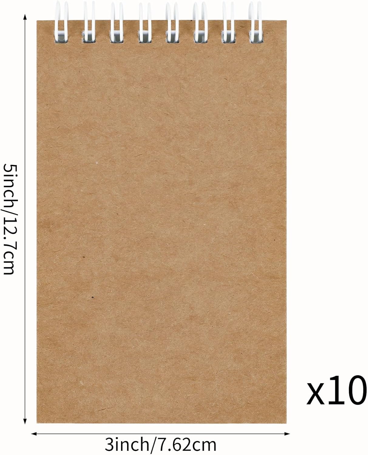 Hxezoc 10 Pack Small Pocket Notebooks, 3 x 5 Inches Mini Kraft Spiral Pocket Notebook with Lined Pages Memo Pads for Kids Home Office School Classroom Decoration Supplies