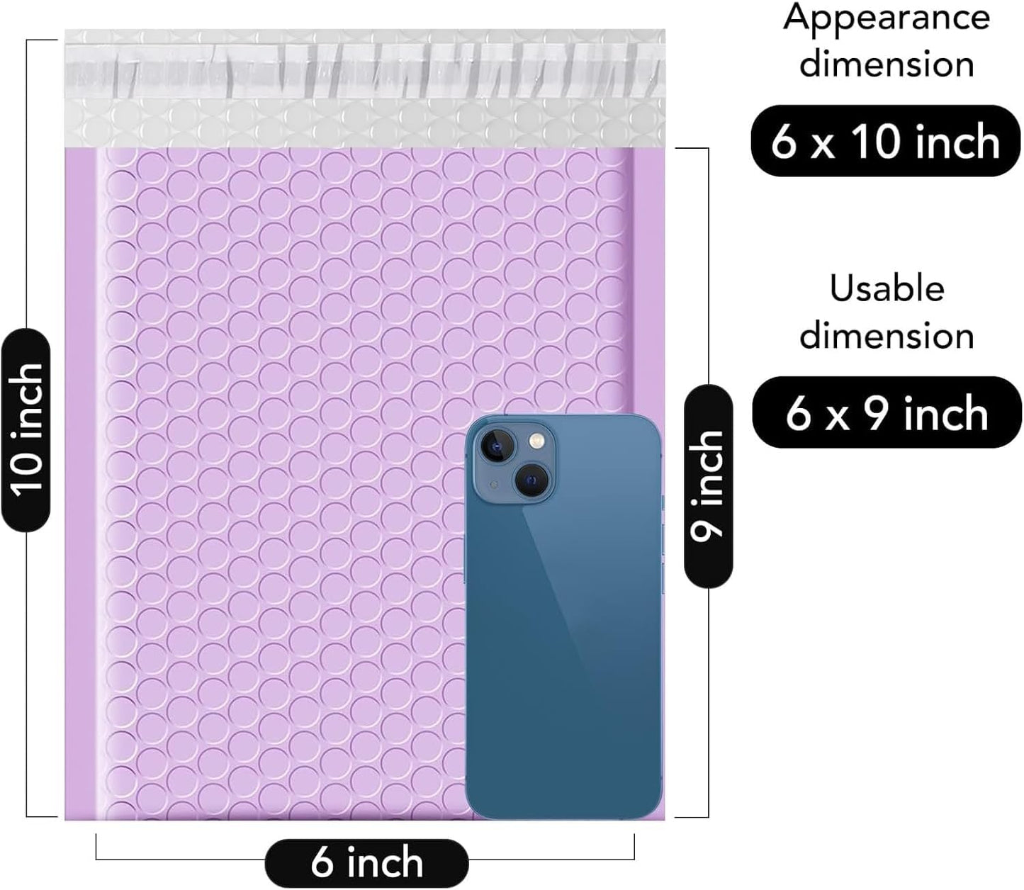 Fuxury Bubble Mailer 6x10" 100 Pack White Bubble Mailers Usable Size 6x9" Self Seal Padded Mailing Envelopes Opaque Bubble Padded Mailer for Small Business Mailing Jewelry Makeup Small Items