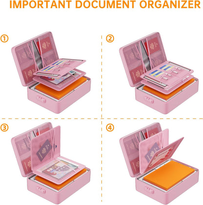 DocSafe 5200°F Document Organizer with Lock, Upgraded Heat Insulated Fireproof＆Water-Resistant Box 8 Layers File Organizer, Portable Home Travel Safe Storage for Important Documents and More