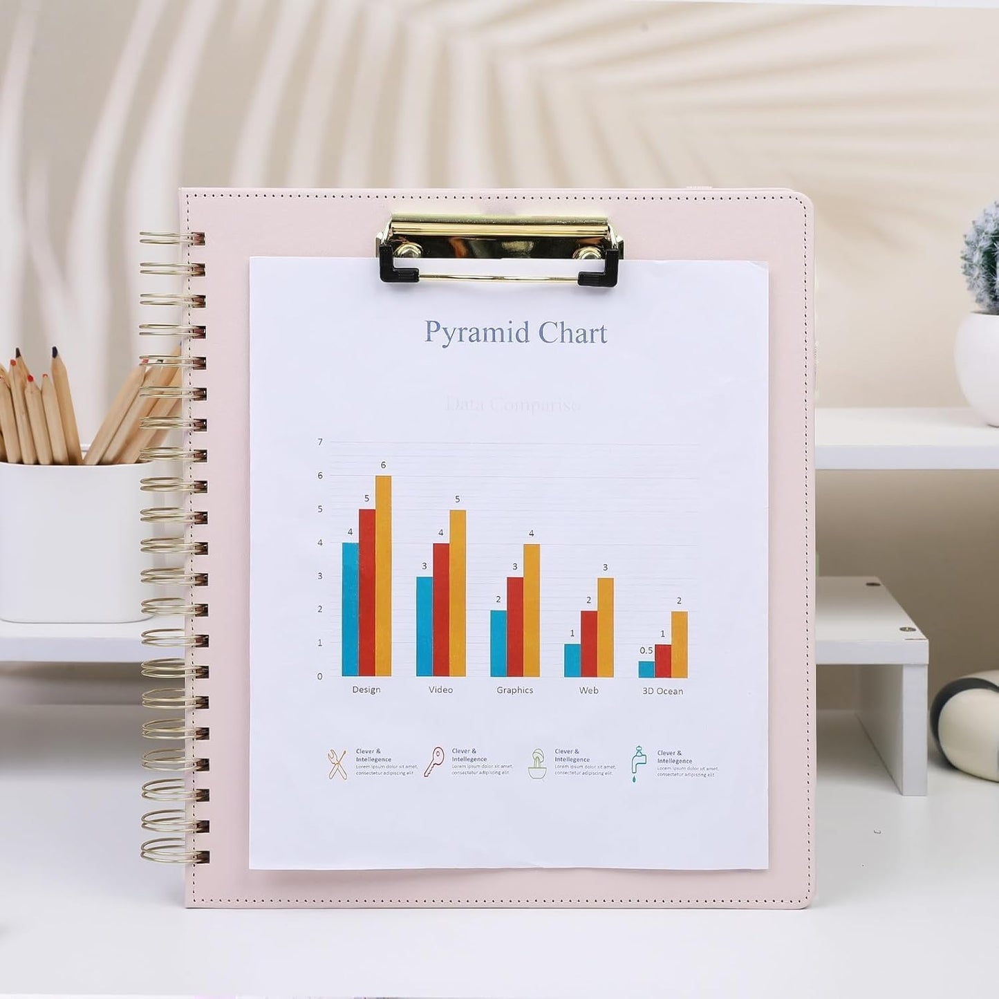 SKYDUE Clipboard Folder with Storage, 6 Dividers with 12 Pockets for Letter Size, Storage Clipboard Folio with Refillable Notepad, Spiral Clipboards Padfolio for Teacher Worker Nurse