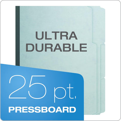 Pendaflex 1" Expansion Pressboard File Folders with 1/3 Cut Tab, Letter, Blue, 25/Box (9200T 1/3)
