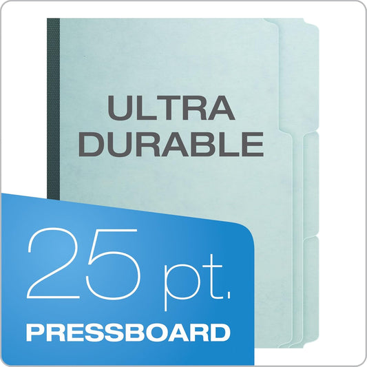 Pendaflex 1" Expansion Pressboard File Folders with 1/3 Cut Tab, Letter, Blue, 25/Box (9200T 1/3)