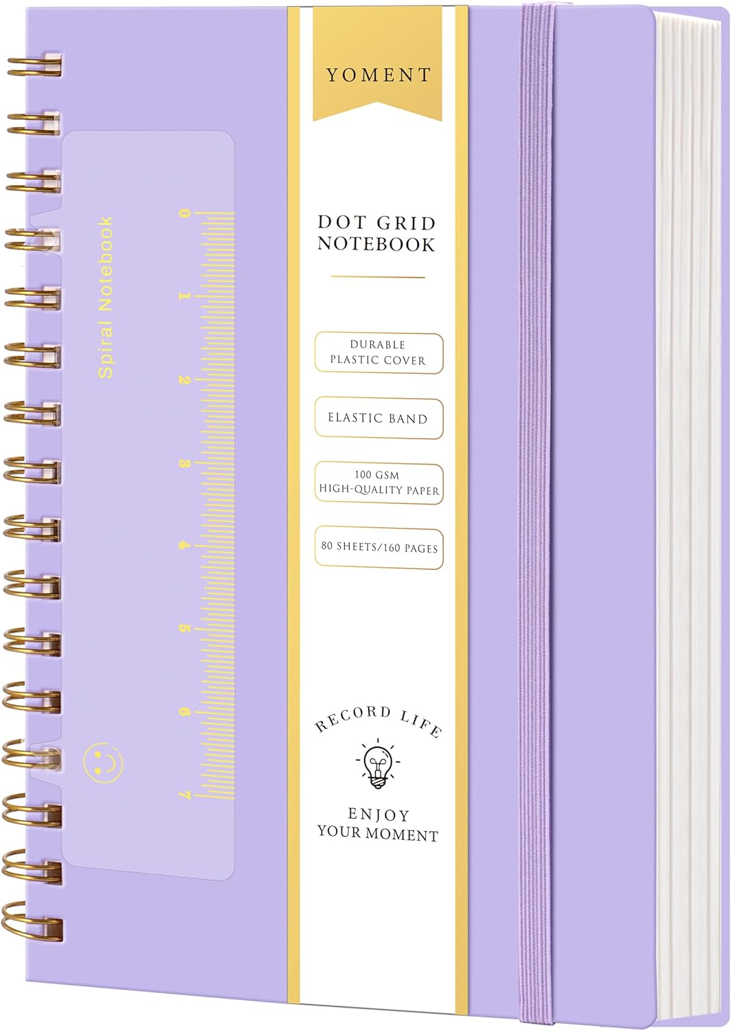 Yoment Graph Paper Spiral Notebook A5 Graphing Notebook 160 Pages Graph Paper Notebook Spiral Bound Waterproof Plastic Hardcover Spiral Journal 5x7 Grid Notebooks for Note Taking,Black