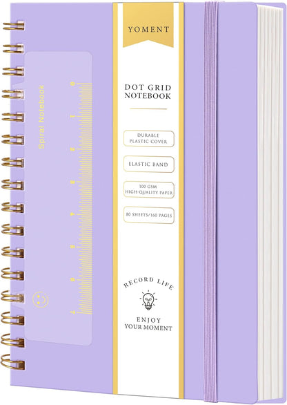 Yoment Graph Paper Spiral Notebook A5 Graphing Notebook 160 Pages Graph Paper Notebook Spiral Bound Waterproof Plastic Hardcover Spiral Journal 5x7 Grid Notebooks for Note Taking,Black