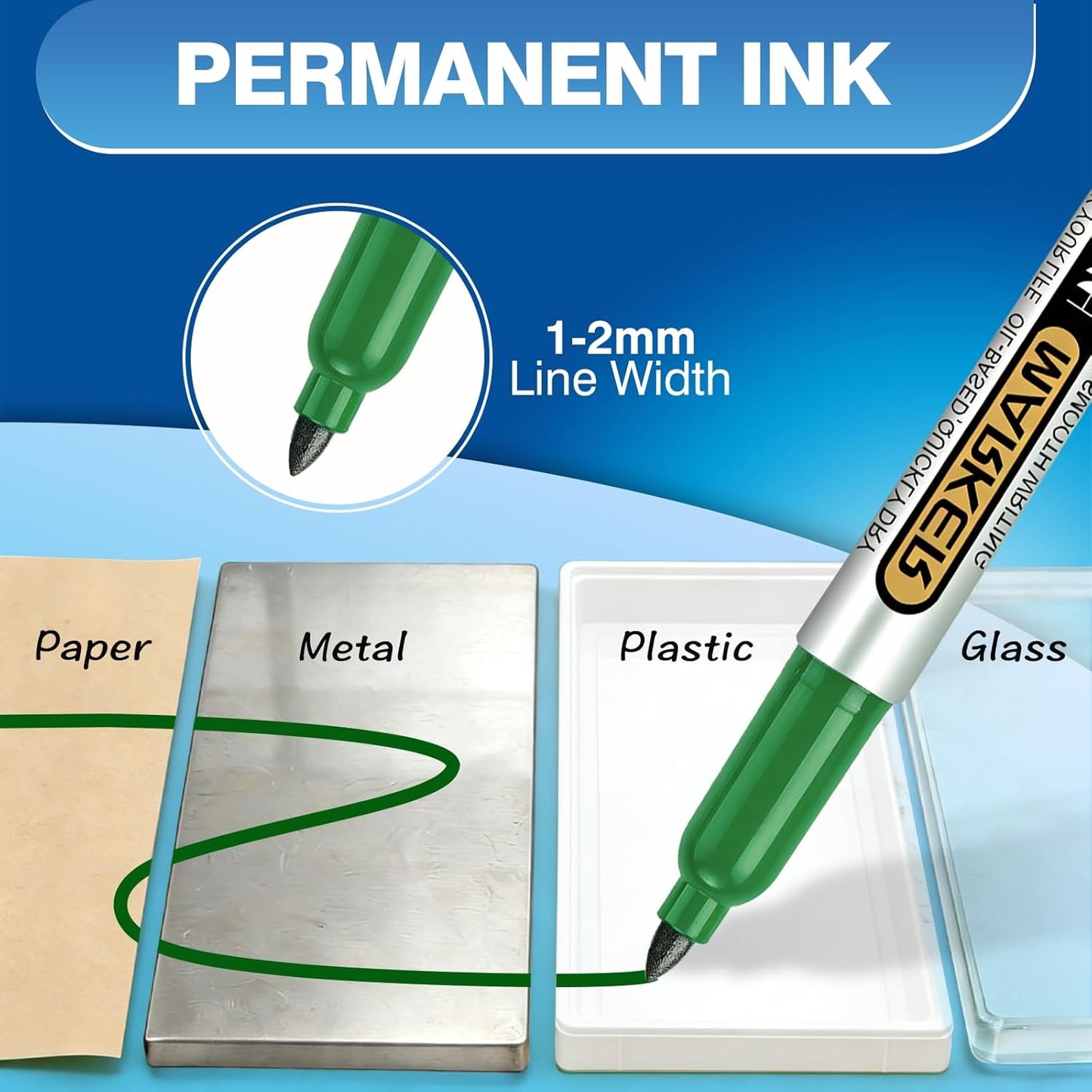 SFAIH 100 Black Permanent Markers Bulk -1s Quick Drying, Fine Point Markers for Write Mark, School, Office, Warehouse, Business, Logistics, Durable, Waterproof Ink on Paper, Plastic, Metal, Cardboard