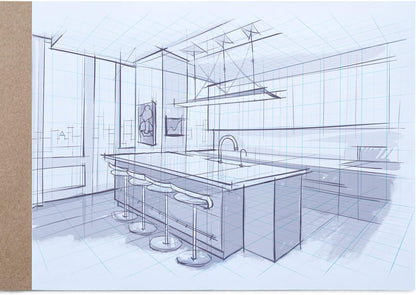Koala Tools | Drawing Perspective (1 and 2-Point) Large Sketch Pad (1 Point - 9 x 12)