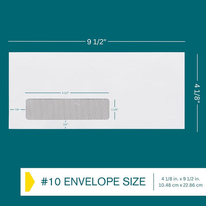 #10 Window Envelopes Self Seal - 100/pack Peel & Seal Closure, Security Tinted Envelopes for Quickbooks Invoices & Business Statements - Letter Size 4-1/8 x 9-1/2 inch 24lb Paper