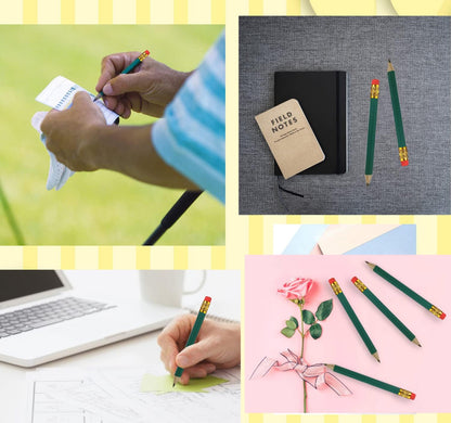Adhere 25pcs Golf Pencils with Eraser Pre sharpened Hexagon half Wooden Pencils Graphite 2B for Golf Event Scoring,Classroom,Wedding,Company Meetings,Pew, Pocket (Nature)