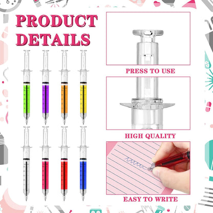 Laumoi 8 Set Funny Nurse Notepad with Pen 2026 Nurse Week Gift Bulk Nursing Sticky Note Die Appreciation Memo Pad with Syringe Ballpoint Pen for Medical Assistant Rn Cna Lrn (Novel, Bright Color)