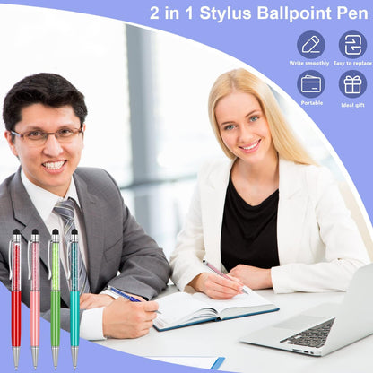 MengRan 2.75'' Mini D1 Ballpoint Ink Pen Refills for Twist Pens, Compatible with Swarovski Pen Refills (Blue Ink,Pack of 10)